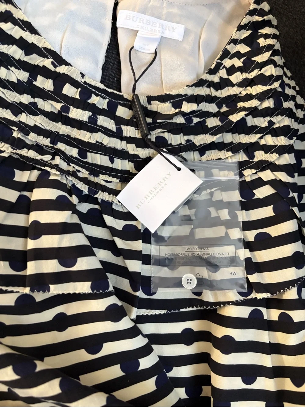 Burberry Children Silk Ruffled Lilla Dress